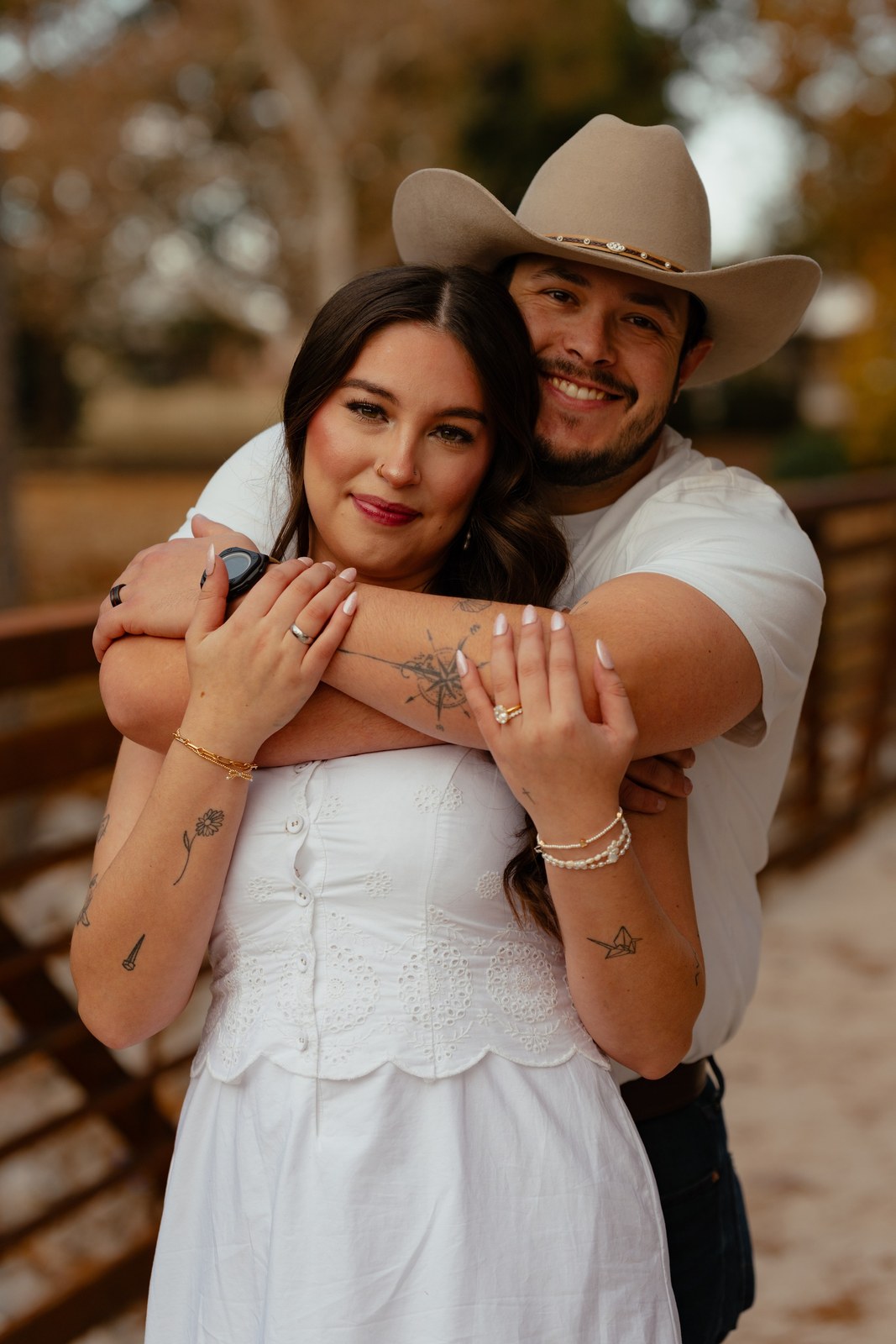 Couple embracing and smiling together